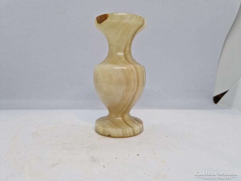 Ónix márvány váza, mécsestartó és fedeles tálka
