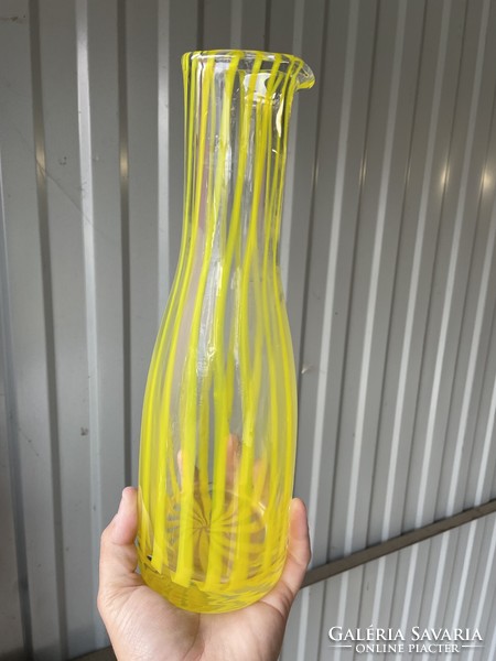 Ritka  szakított Gyönyörű Murano váza mesés színű midcentury modern lakásdekoráció hagyaték