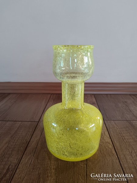 Old frame stained glass vase