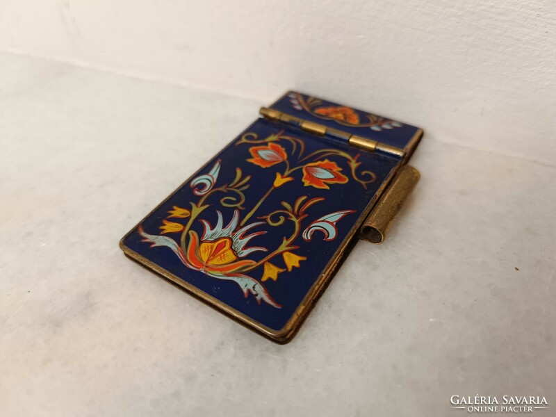 Antique stationery painted fire enamel notebook note book without pencil 484 8301
