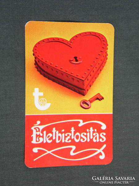 Kártyanaptár, Takarékszövetkezet, életbiztosítás, szív, 1981,   (4)