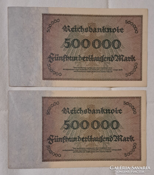 Serial number 1923. Germany / Weimar Republic 500,000 /Five hundred thousand marks