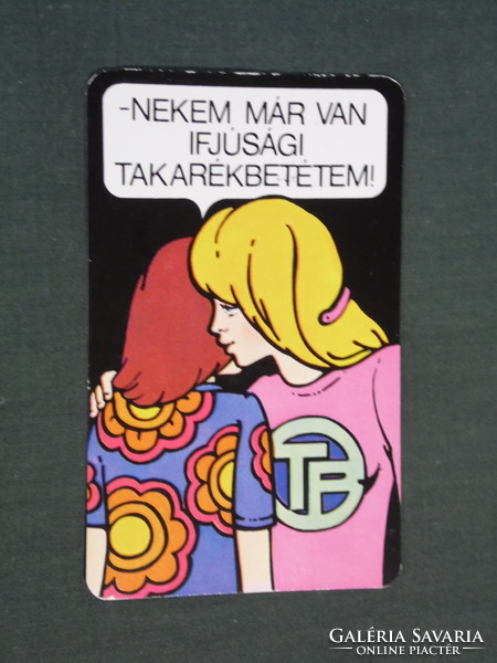 Kártyanaptár, OTP takarékpénztár ,grafikai rajzos, 1981,   (4)