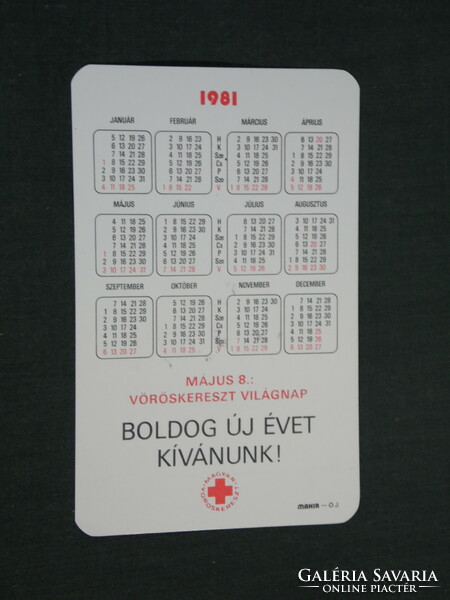 Card calendar, Hungarian Red Cross, world day, graphic, 1981, (4)