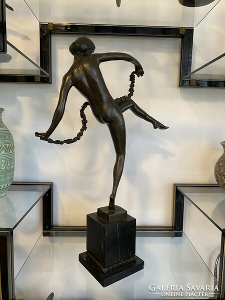 Art Deco Táncosnő Bronz Szobor