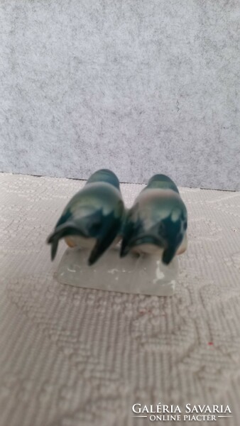 Pair of Zsolnay birds, 5 x 9 cm, marked