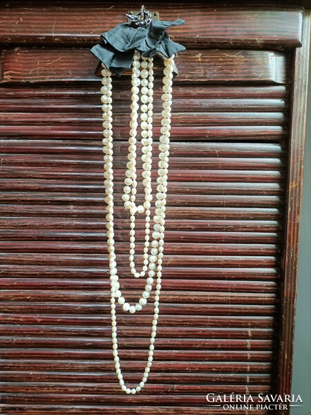 160 + 120 Cm long real pearls, chanel style