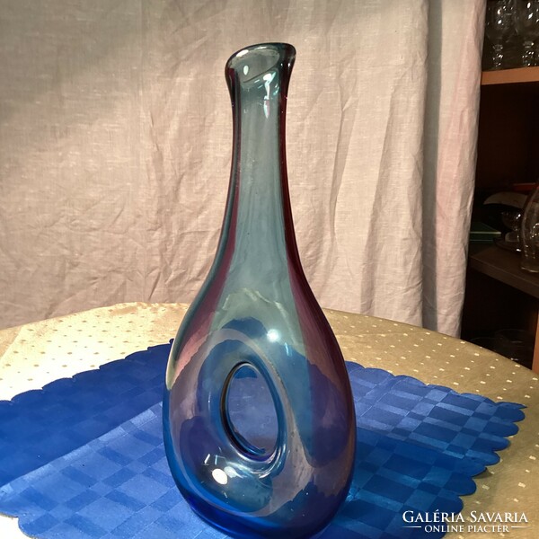 Retro művészi üveg váza 39 cm.
