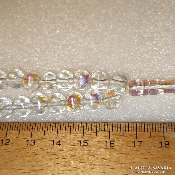 Glass mala chain with large eye aurora borealis light