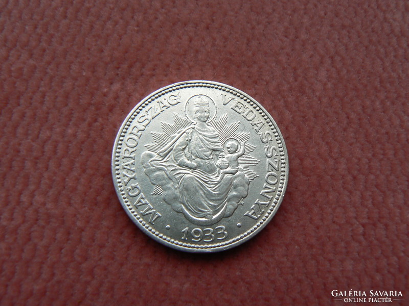 Madonna 1933 silver 2 pengő coin, Kingdom of Hungary, original!