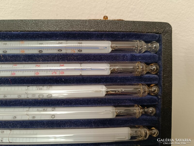 Antique thermometer set chemical chemist medical device 7 pieces 808 8226