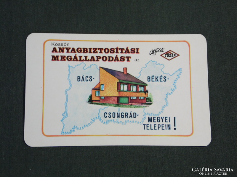 Card calendar, Alföld tüzep building material company, Szeged, graphic designer, family house, 1981, (4)