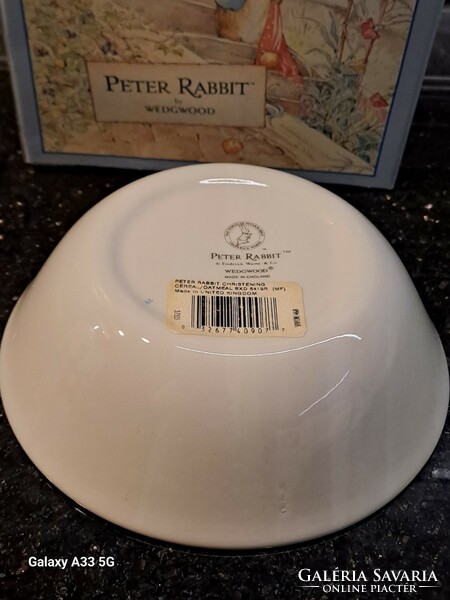 Wedgwood angol gyermek porcelán mély tányér kompótos tálka Nyúl Péter kalandjairól Peter Rabbit deko