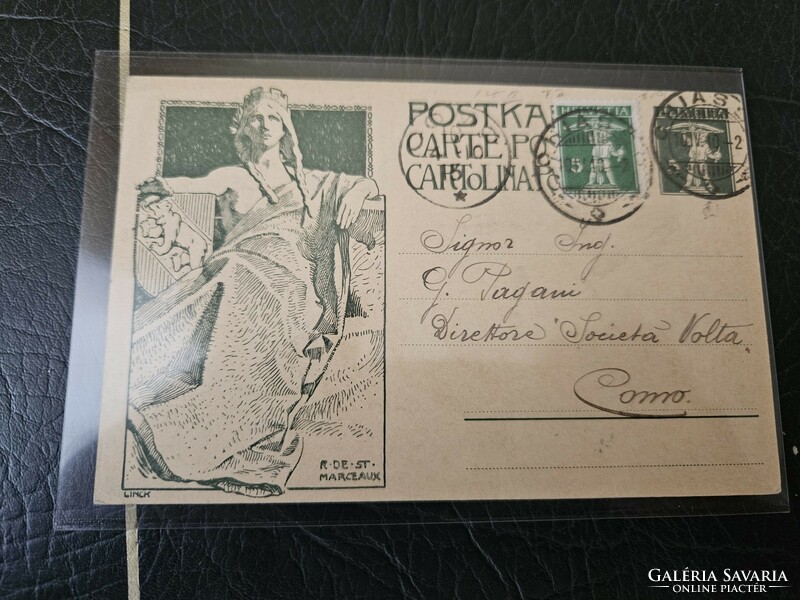 1910-es 2 x5 Rappen díjjegyes levelezőlap Svájc