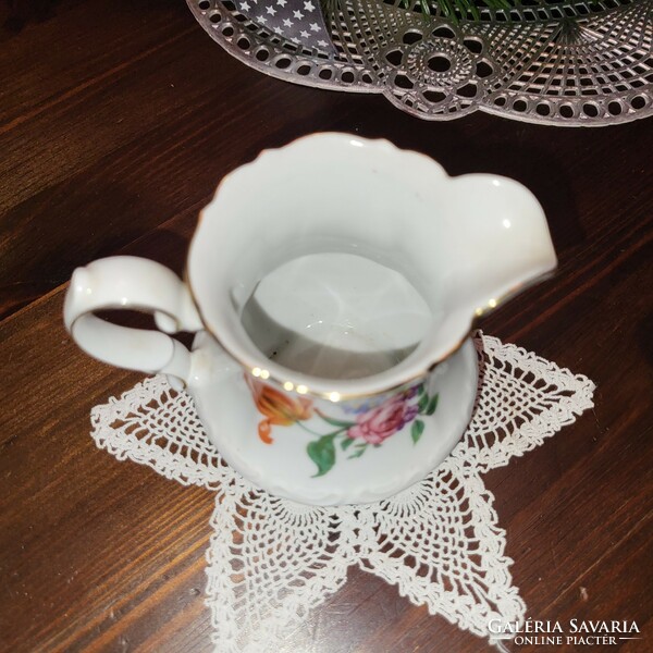 Mitterteich Bavarian porcelain, floral milk jug, cream jug