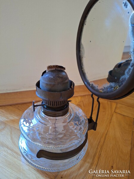 Old mirrored kerosene lamp
