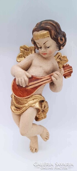Figure of an angel playing a lute