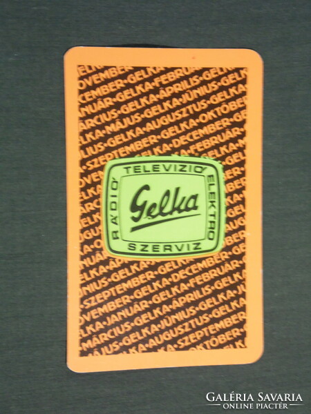 Kártyanaptár, Gelka rádió, televízió háztartásigép szerviz, 1981,   (4)