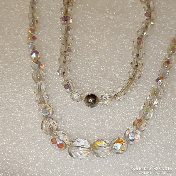 Aurora borealis crystal necklace with 42.5cm bracelet
