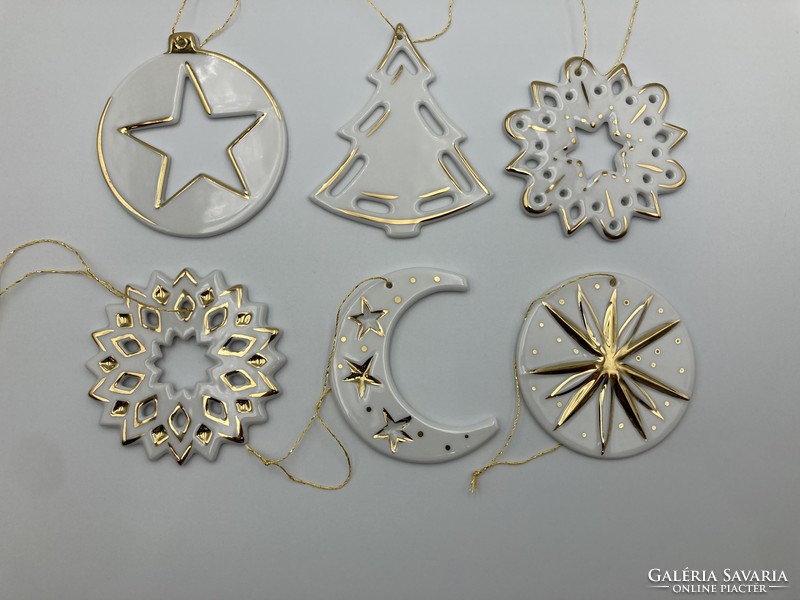 Ravenclaw porcelain Christmas tree decoration set, gold-plated