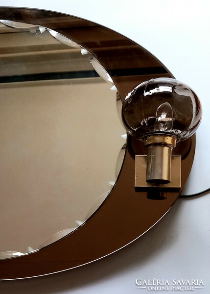 Art deco fürdőszoba tükör króm lámpákkal ALKUDHATÓ