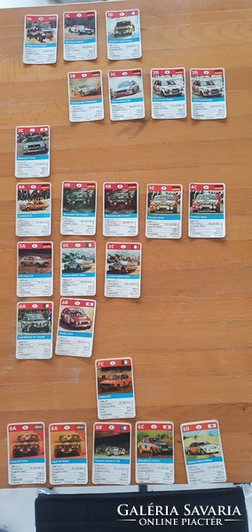 27 car cards from the 1980s