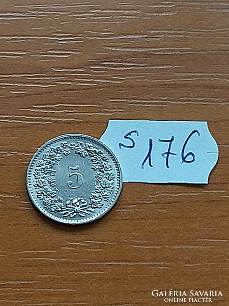 Switzerland 5 rappen 1970 copper-nickel s176