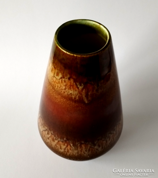 Retro granite Kispest ceramic vase