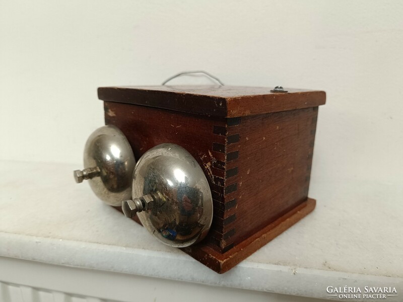 Antique wall mounted wooden box telephone for school or apartment bell 838 8275