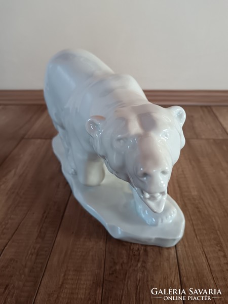 Antique Herend large porcelain polar bear figure