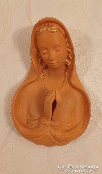 Beautiful wall ceramic Mária statue, collectible as well as homely art deco