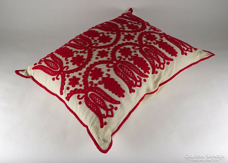 1L795 Kalotaszeg embroidered red pillow feather pillow 40 x 50 cm