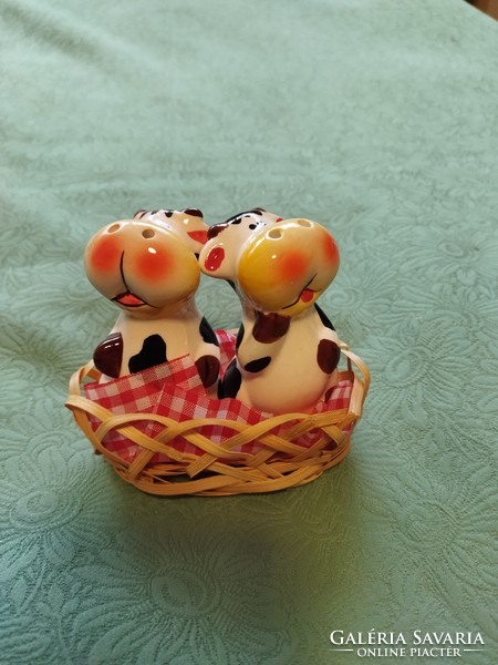 Salt and pepper shakers together