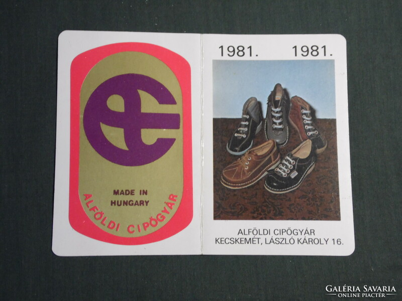 Card calendar, Alföldi shoe factory, Kecskemét, 1981, (4)