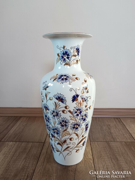 Zsolnay Búzavirág mintás porcelán nagy váza