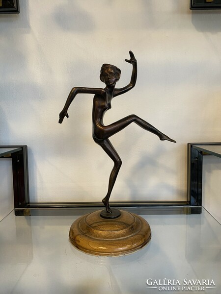 Sándor Bakonyi art deco dancer bronze statue