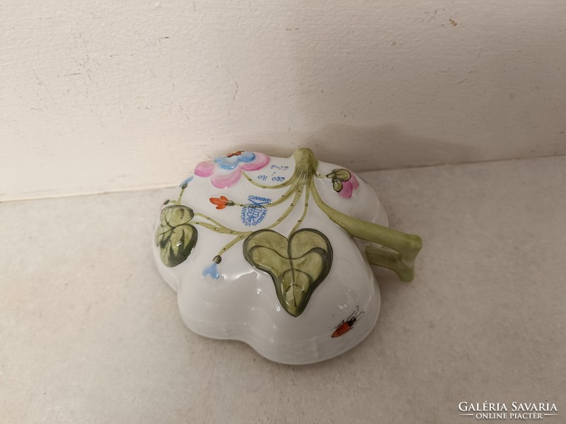 Antique Herend offering bowl bowl leaf porcelain rothschild pattern Herend 836 8274