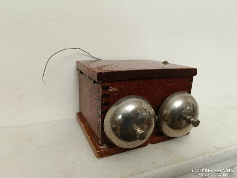 Antique wall mounted wooden box telephone for school or apartment bell 838 8275