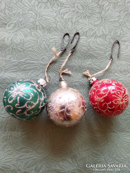 Christmas tree decorations, old 3 pieces together