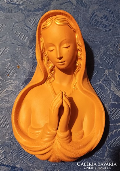 Beautiful wall ceramic Mária statue, collectible as well as homely art deco