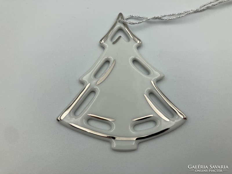 Hölóházi porcelain Christmas tree decoration set, platinum