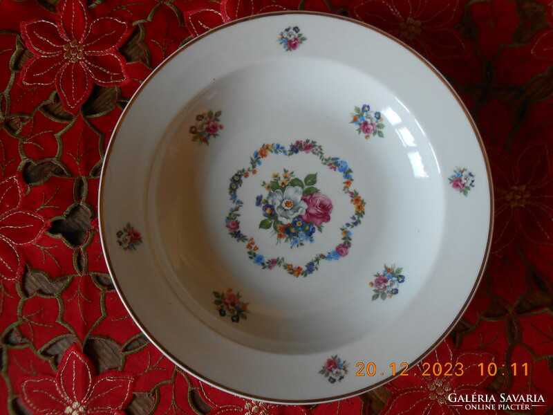 Zsolnay flower patterned deep plate