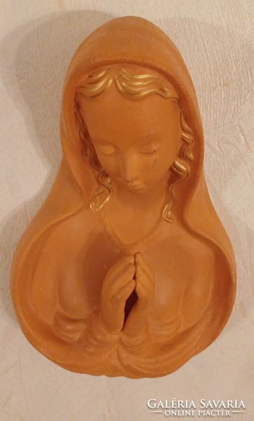Beautiful wall ceramic Mária statue, collectible as well as homely art deco