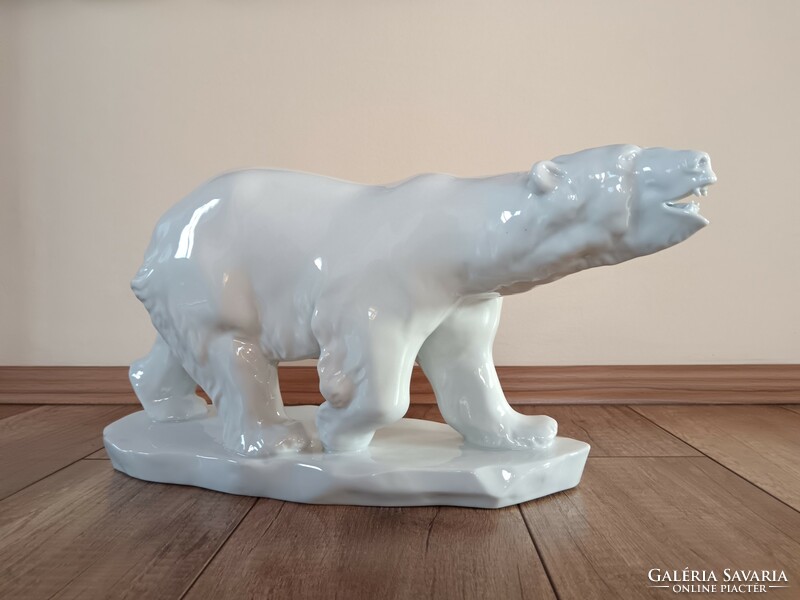 Antique Herend large porcelain polar bear figure