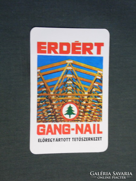 Card calendar, Erdért wood processing company, Budapest, graphic designer, roof structure, 1981, (4)