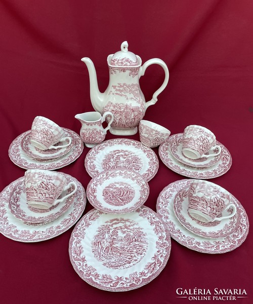 Myotts Country Life Angol 4 személyes teáskészlet készlet csésze kanna cukortartó porcelán hagyaték