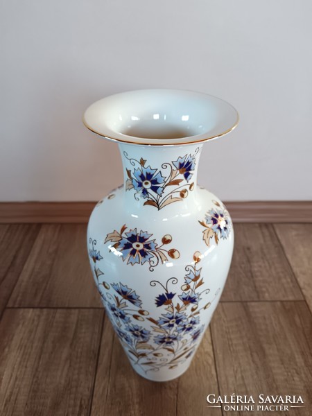 Zsolnay large porcelain vase with cornflower pattern