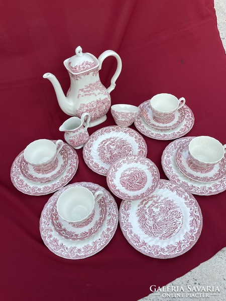 Myotts Country Life Angol 4 személyes teáskészlet készlet csésze kanna cukortartó porcelán hagyaték