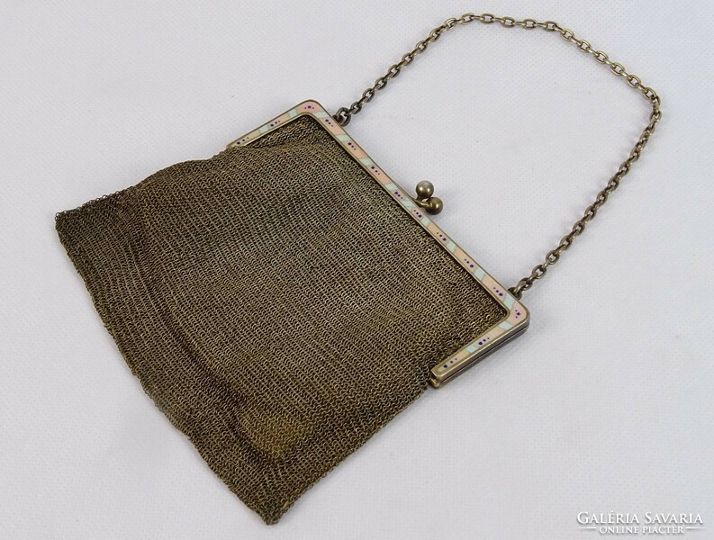0J843 antique marked silver theater bag 212g