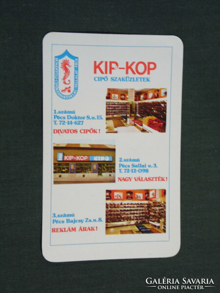 Card calendar, kip-kop shoe shops, Pécs, 1981, (4)